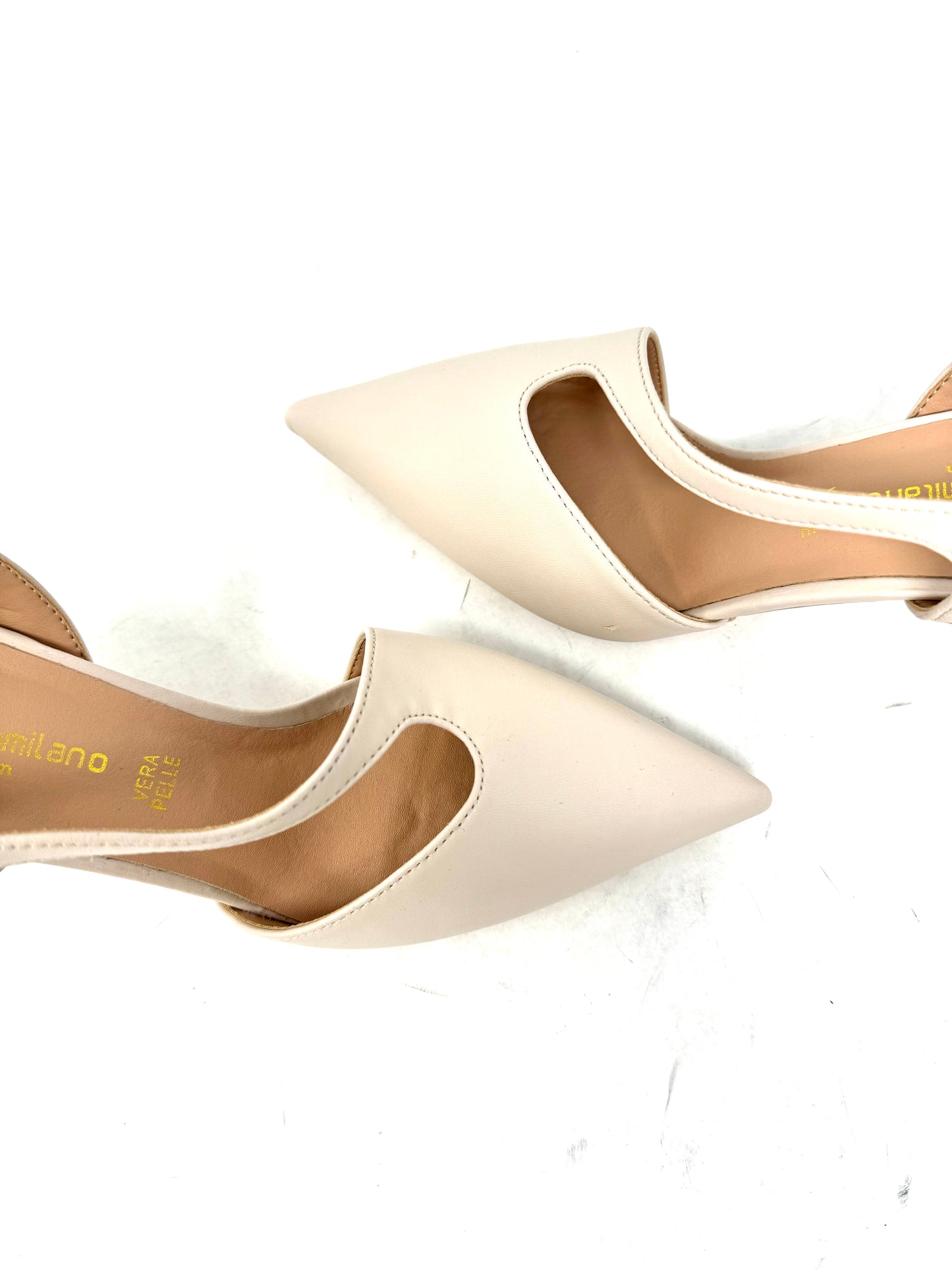 Slingback cinturino trasversale pelle beige - A0813AB