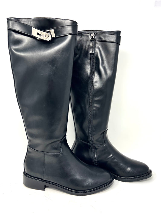 Cavallerizzo accessorio laterale pelle nero -D2101AN