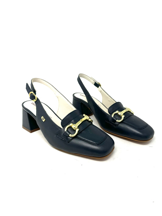 Slingback accessorio catena nappa blu -28M533B