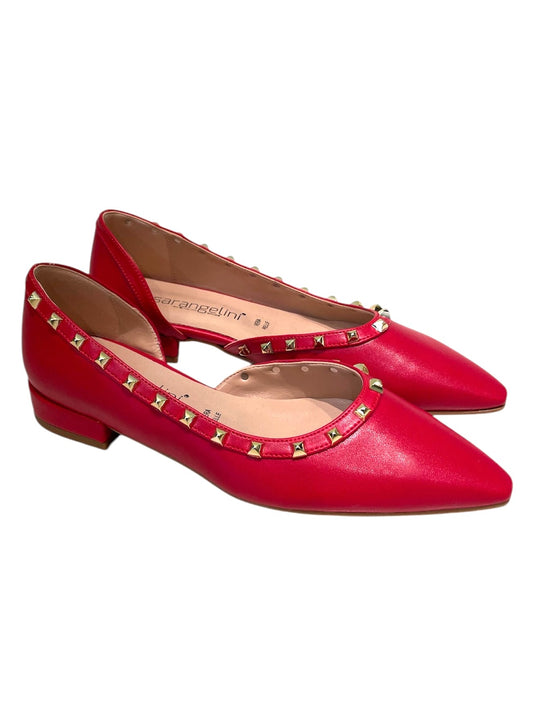 Ballerina bassa a punta borchiette - 2108ROS