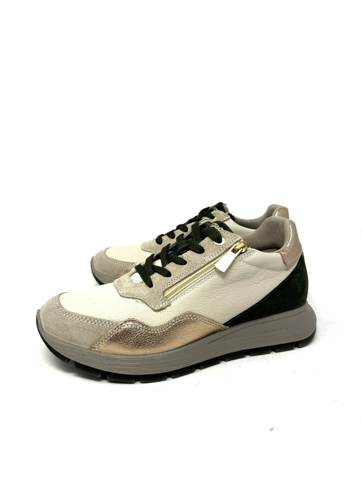Sneaker Igi&Co Verde Oro cerniera laterale e lacci -6672511