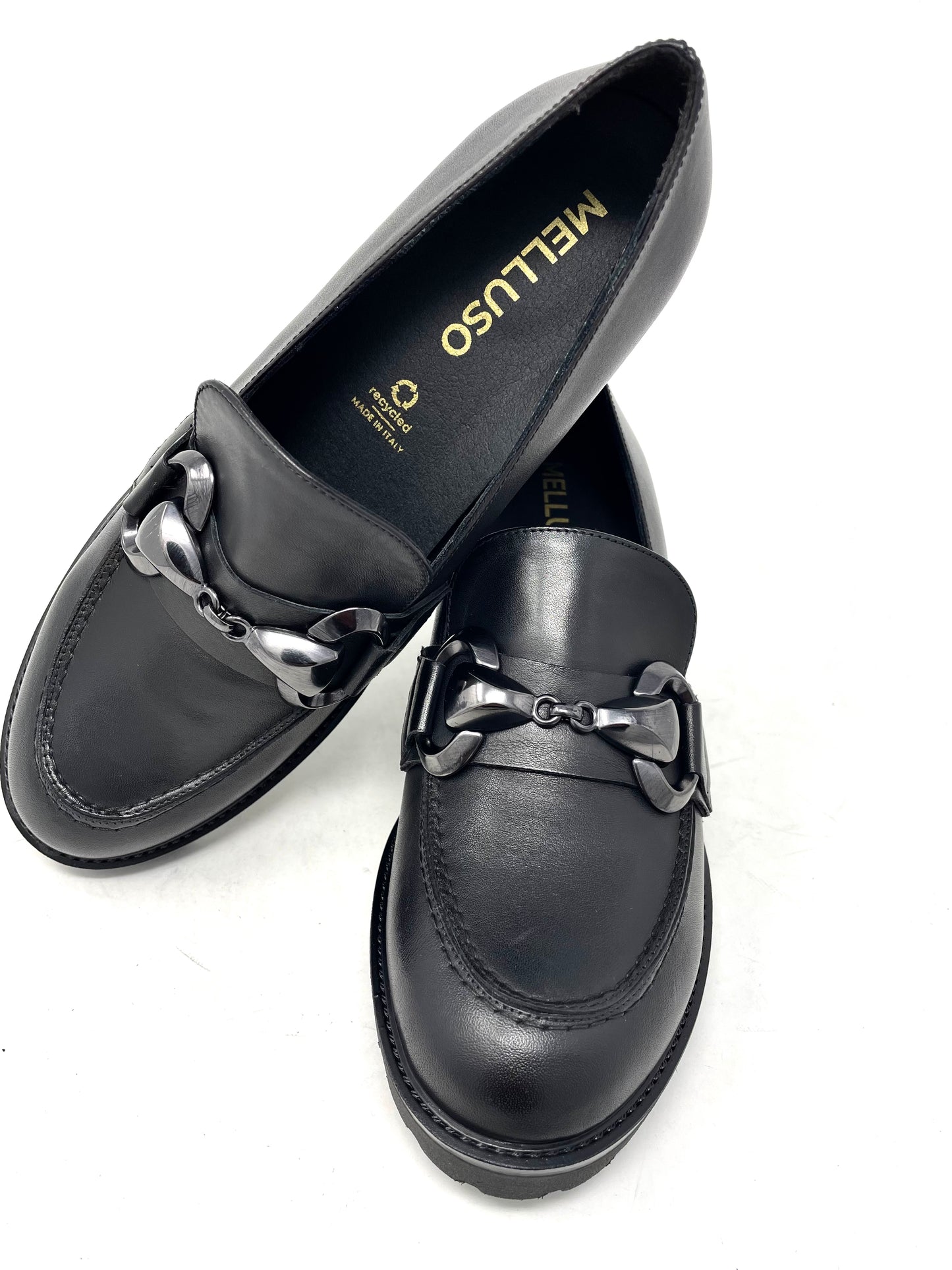 Mocassino con tacco chunky nero -L5255N