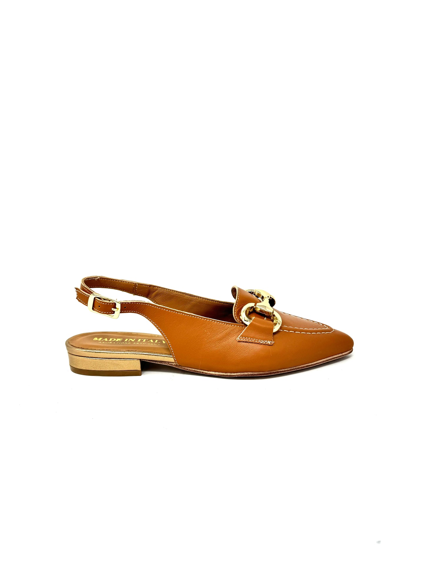 Slingback morsetto nappa cuoio -90124FC