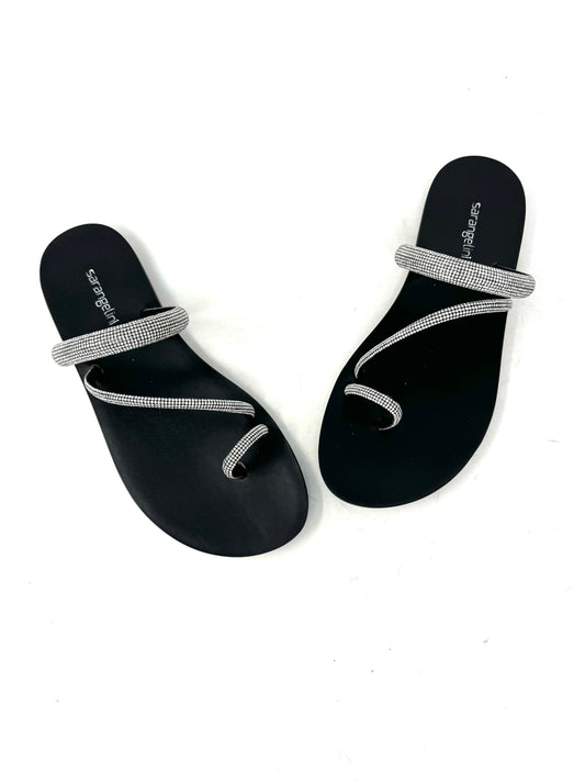 Sandalo basso infrapollice strass nero -PM7423N