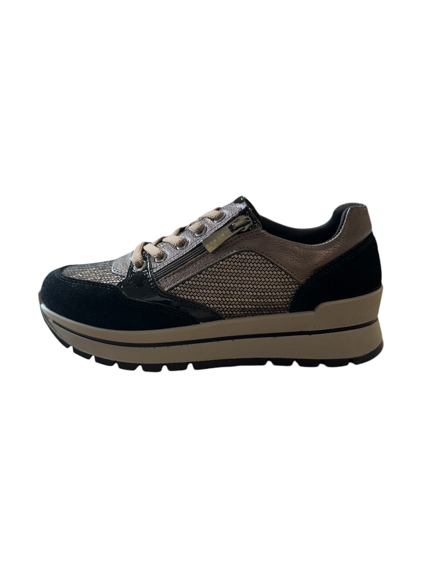Sneaker con lacci e zip igi e co -6673811