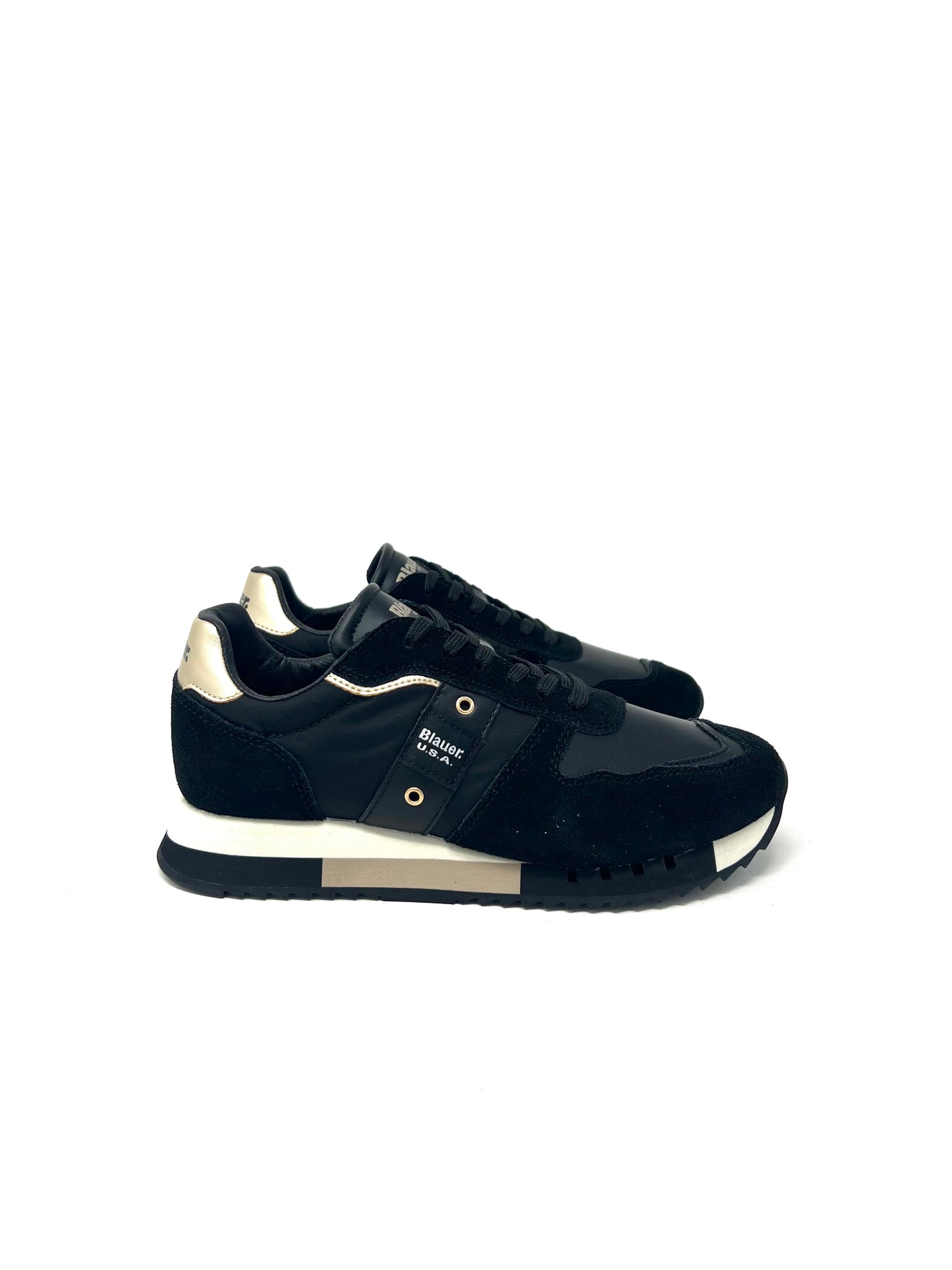 Sneakers Blauer basse Melrose nylon suede black- MELRNYB