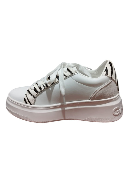 Sneaker addict in pelle inserti animalier -W01343