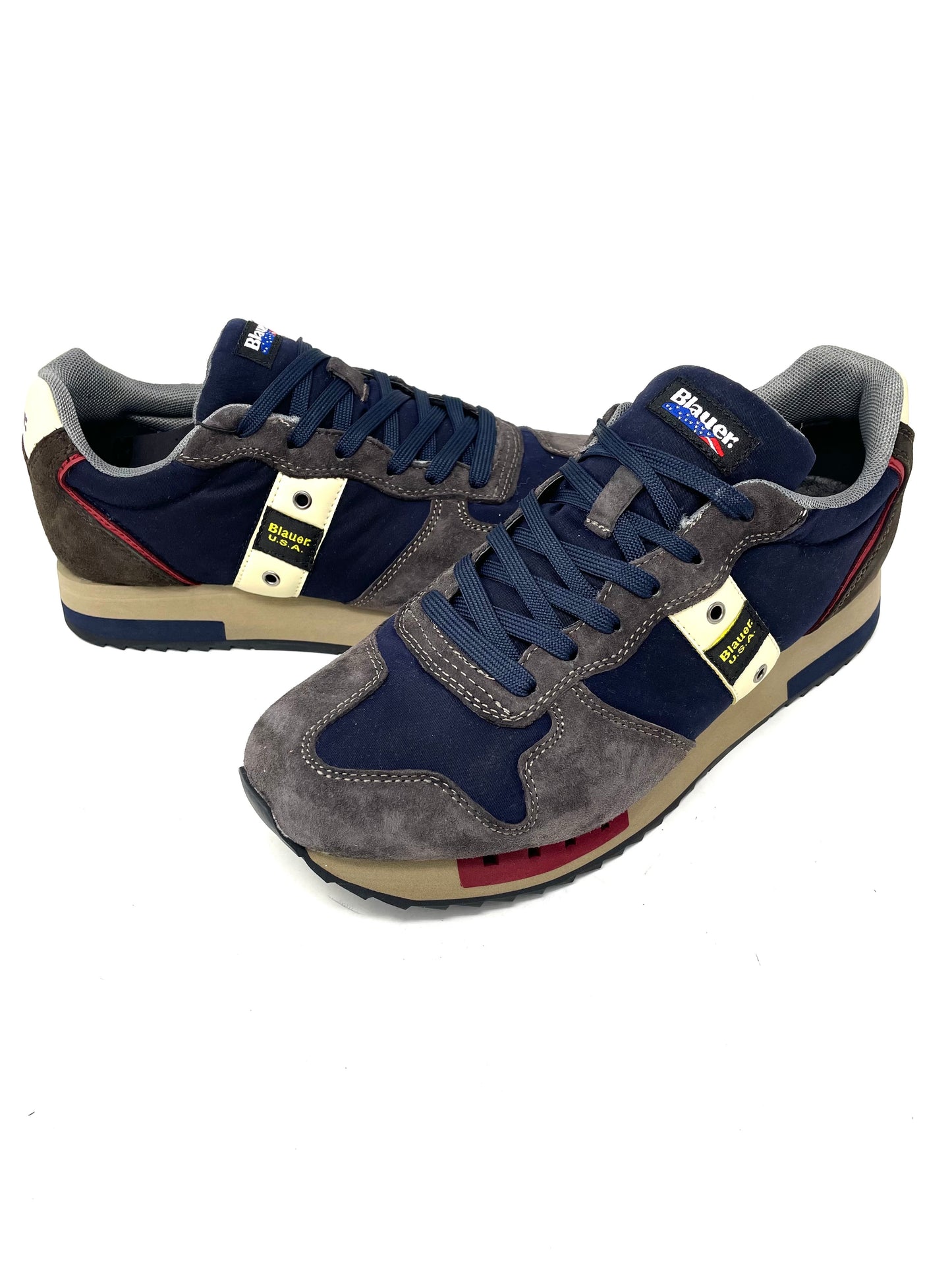 Sneakers wax queen blu navy brown - QUEENWAN