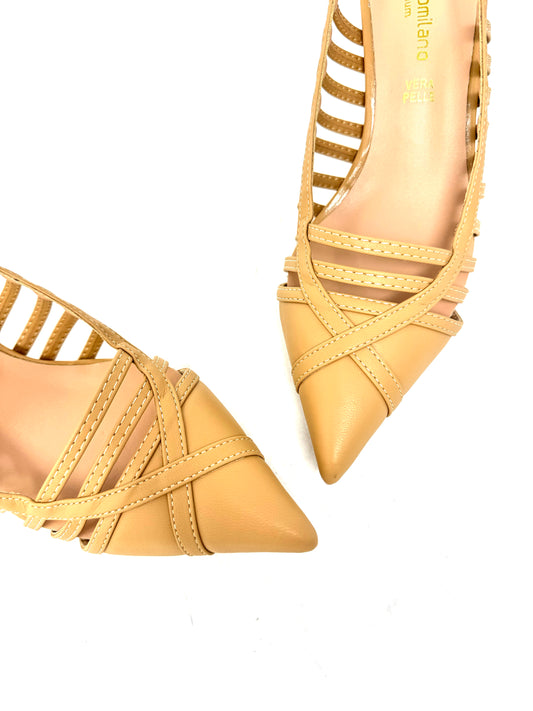 Slingback multilistini color carne - E0909AC