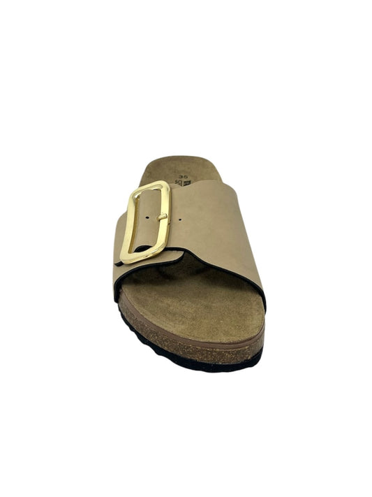 Ciabatta con fibbia tipo fussbett sabbia - VH31836