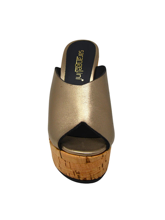 Ciabatta zeppa sughero bronzo - LIB401B