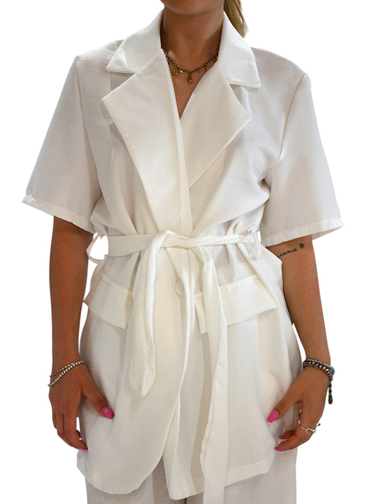 Completo giacca e pantalone bianco - 8862