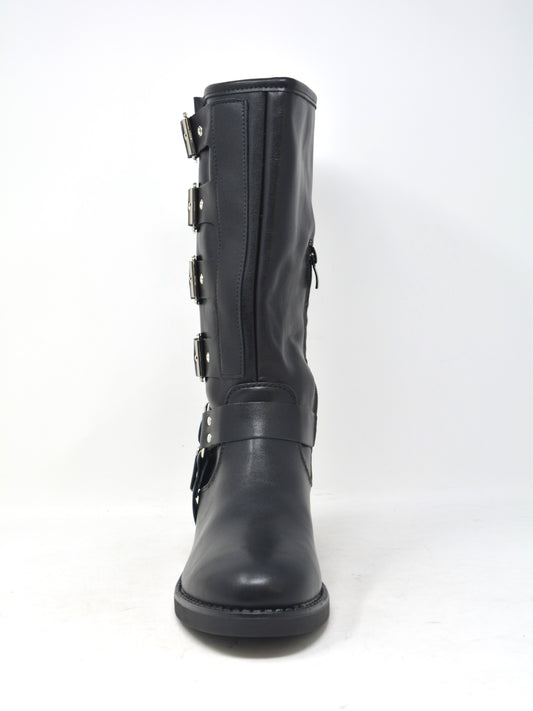 Stivale nero con fibbie -2Y380