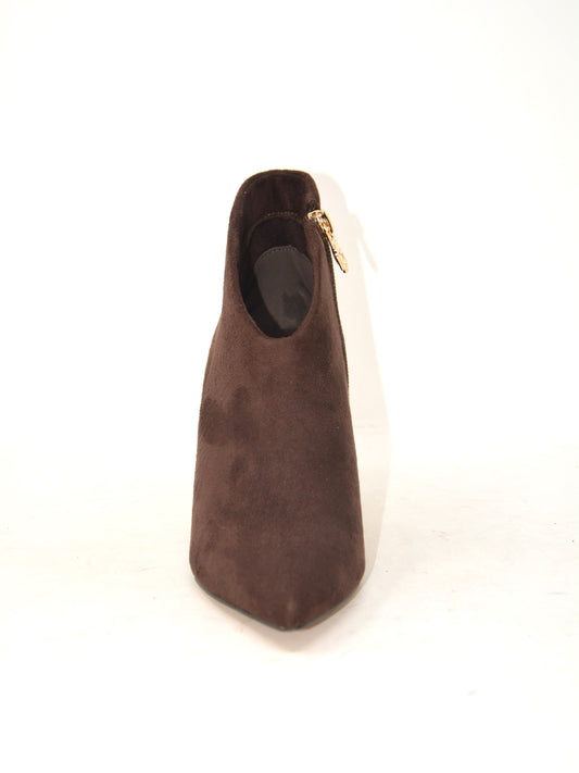 Tronchetto scollo a V eco-camoscio caffe - GD841TM
