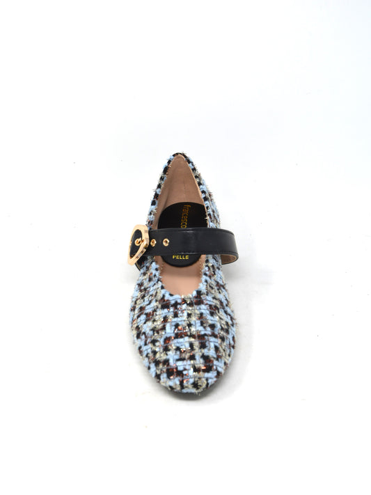 Ballerina in pelle azzurra -G0409T