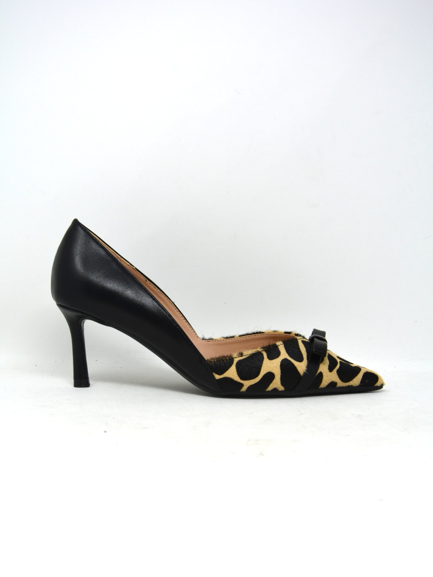 Decollete' in pelle animalier tacco 6.5 cm - H0801