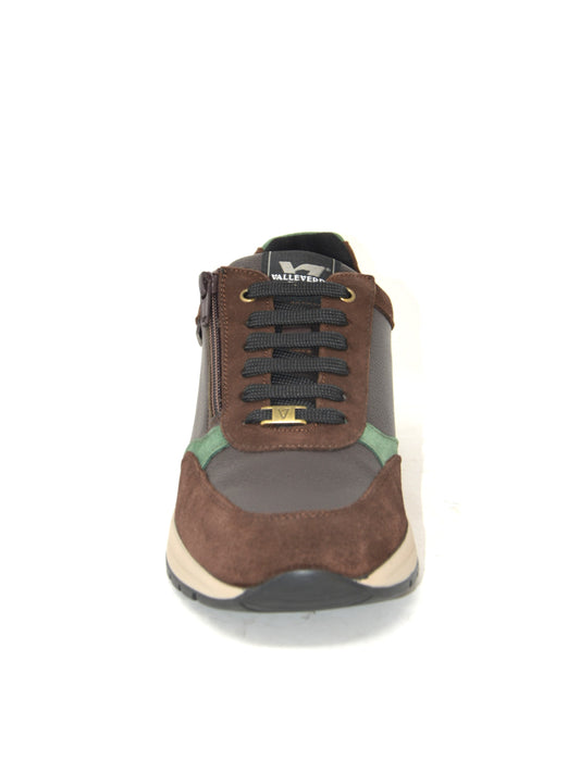 Sneaker uomo pelle/camoscio marrone - VY908F