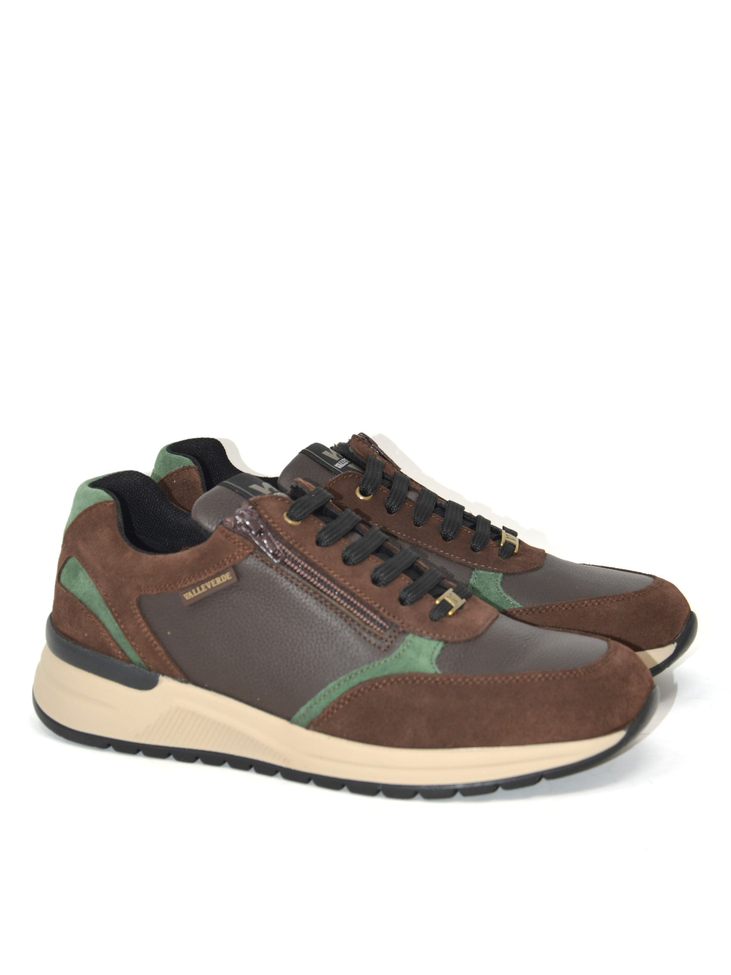 Sneaker uomo pelle/camoscio marrone - VY908F
