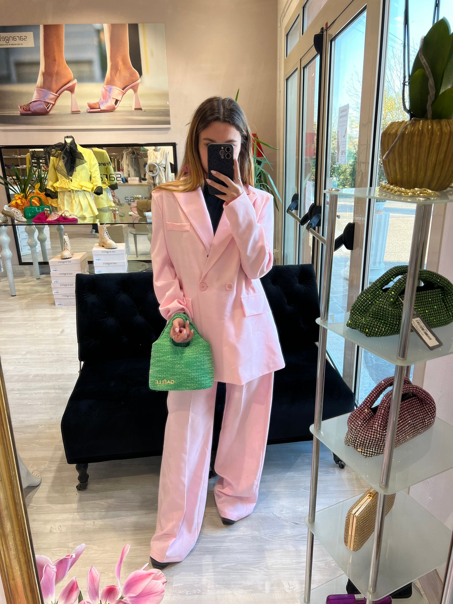 Completo giacca e pantalone rosa -0014R