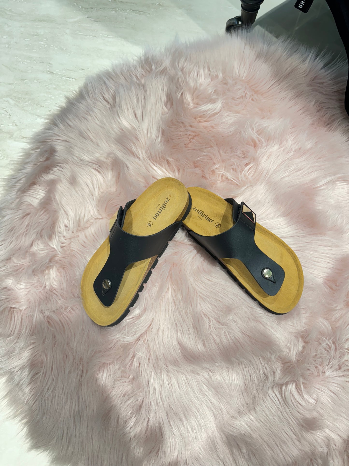 Infradito sughero strappo accessorio nero -CA2368N