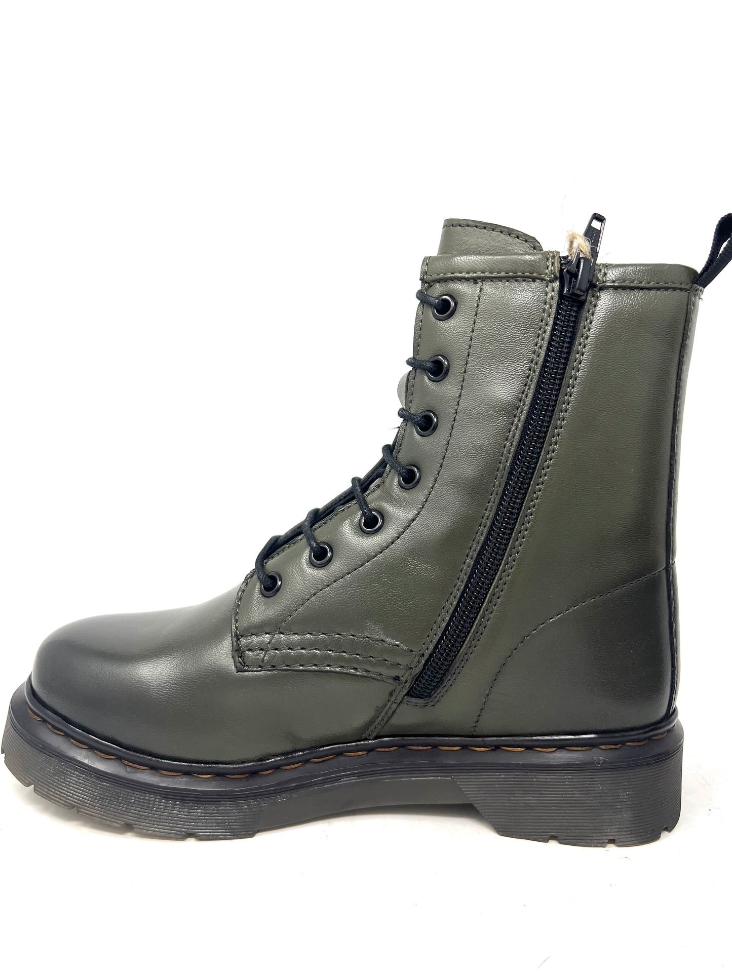 Anfibio in pelle verde militare -D0C04K