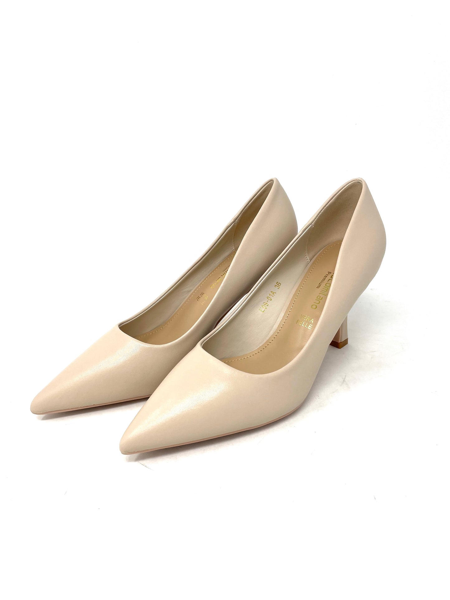 Décolleté tacco 8 pelle beige -E0901AB
