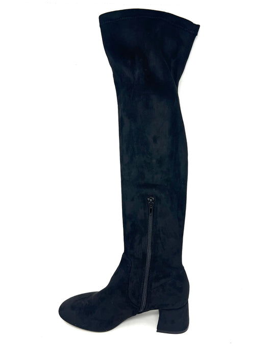 Stivali microfibra alti neri -BZ50-04