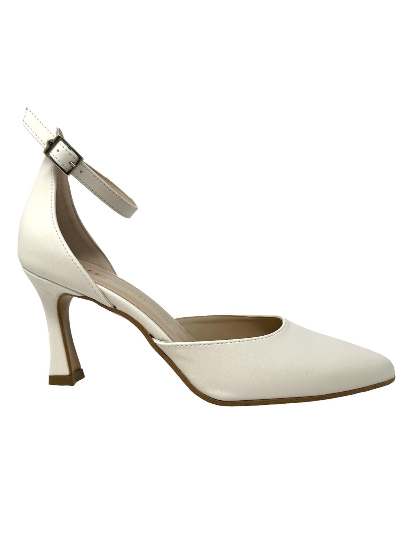 Scarpa con tacco nappa crema -19102CR