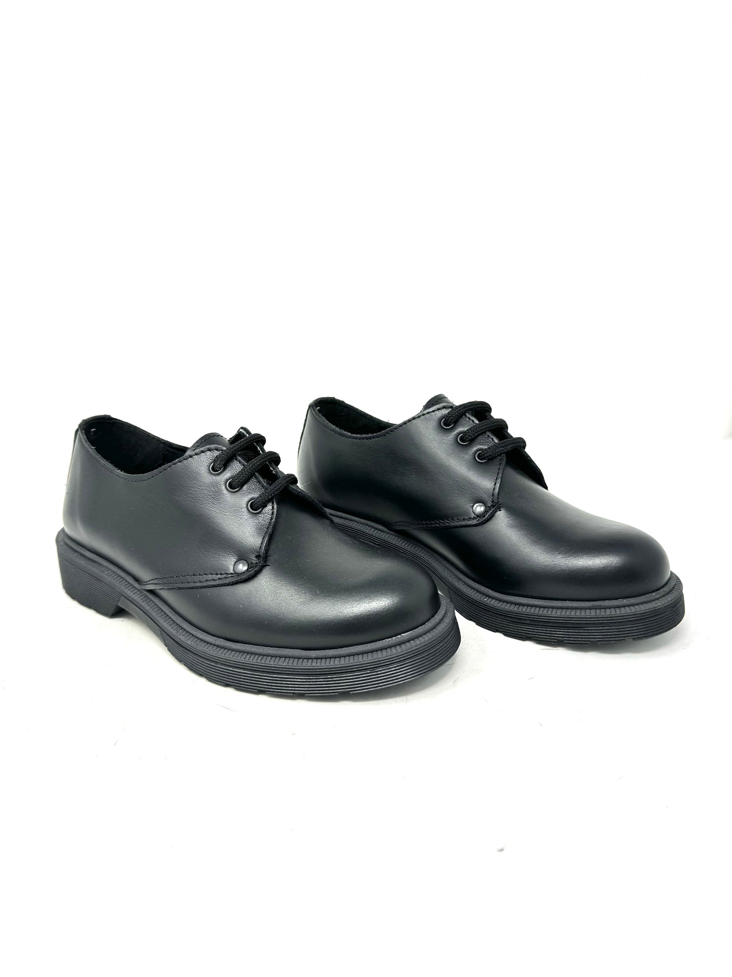 Derby fondo gomma pelle nero - 508NE