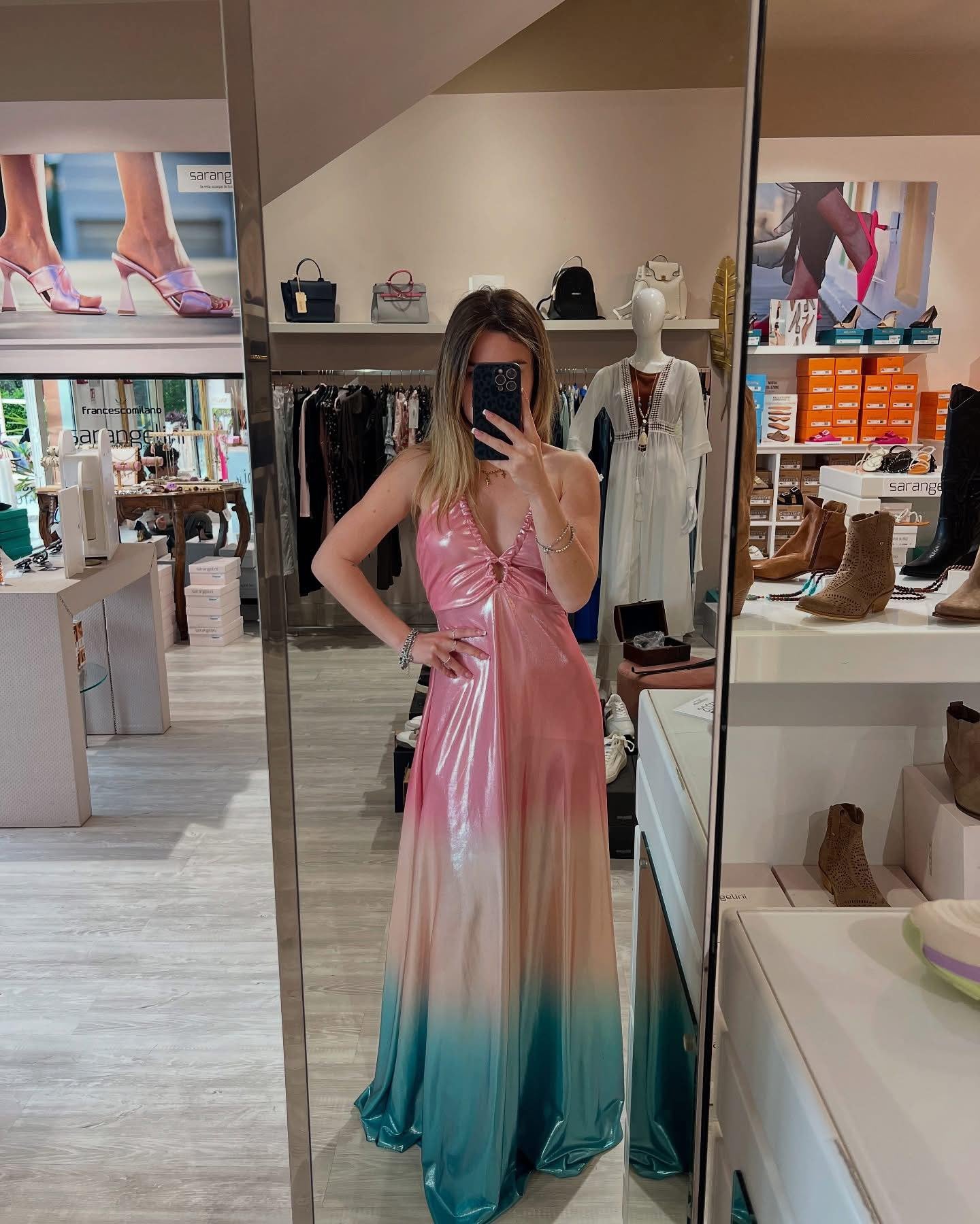 Abito sfumato rosa/azzurro -25360