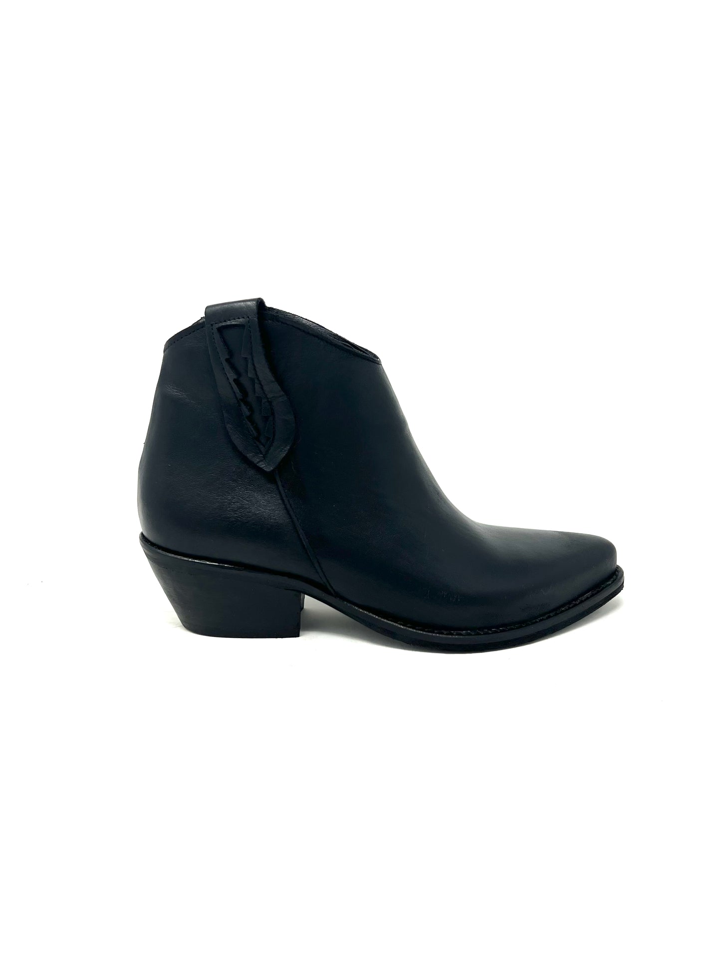 Texanino basso in vitello nero opaco -2088NE