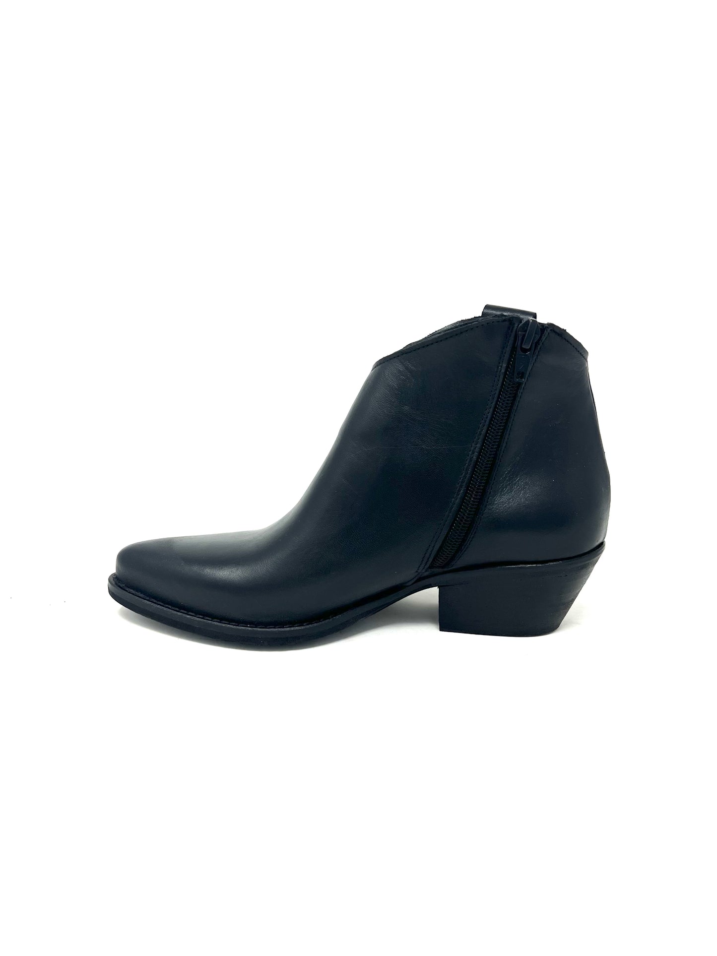 Texanino basso in vitello nero opaco -2088NE