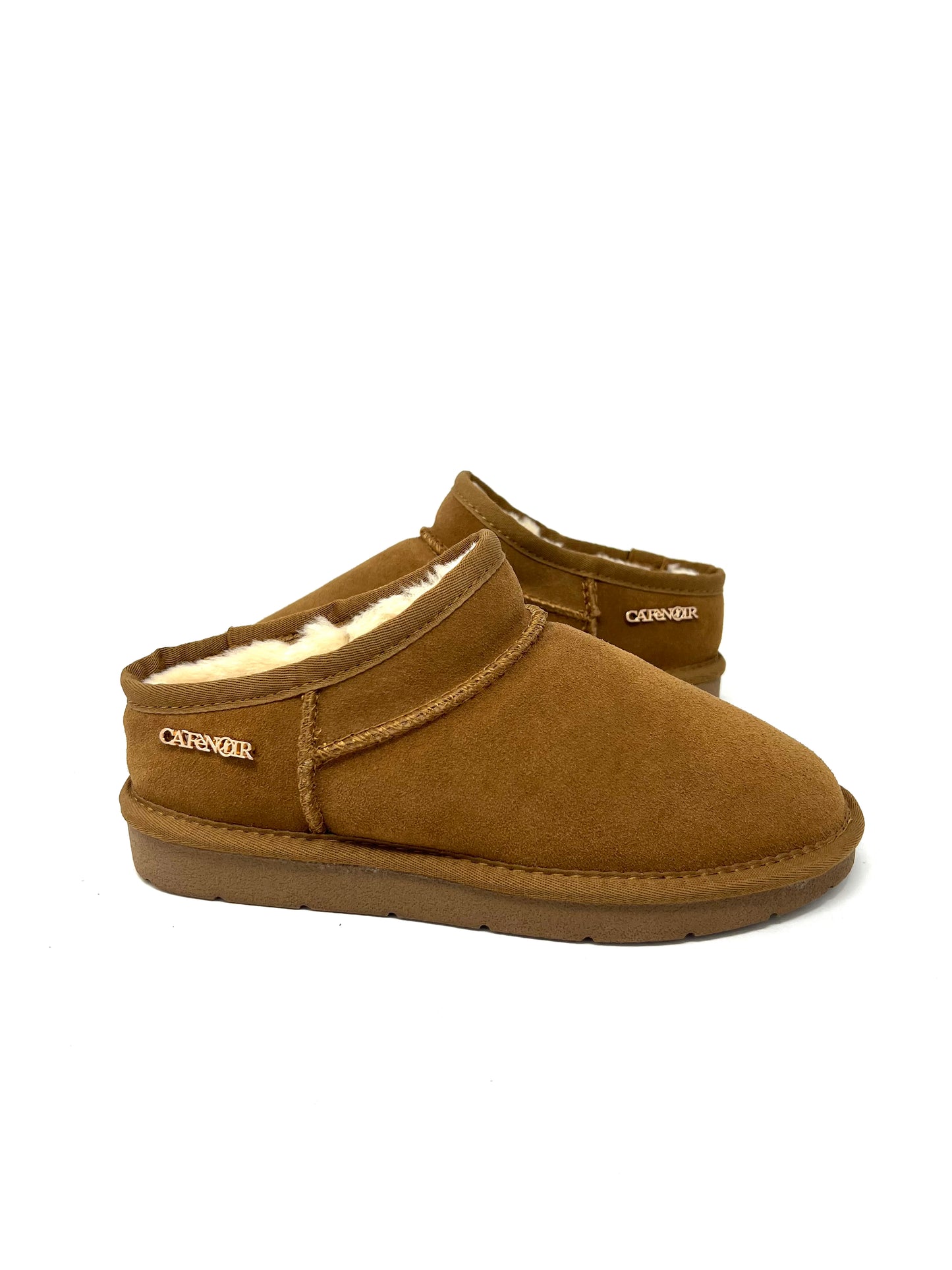 Slippers Cafenoir in pelle camel -DR6040C