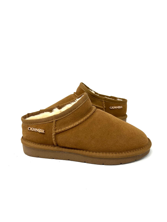 Slippers Cafenoir in pelle camel -DR6040C