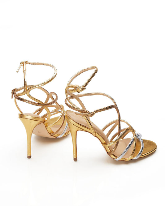 Sandali con tacco multilistini