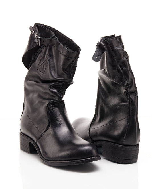 Stivale cavallerizzo arricciato -C390NE