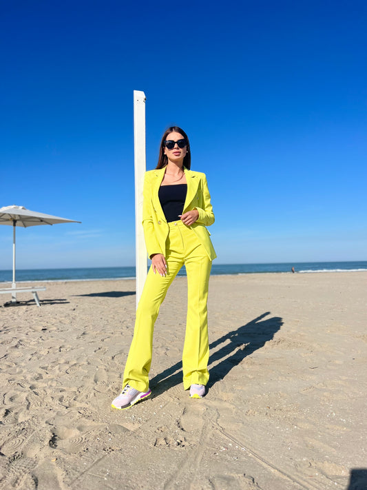 Blazer doppiopetto bottoni lime Artigli -B36551G