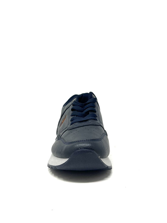 Sneaker ecopelle lacci blu - 1999BL