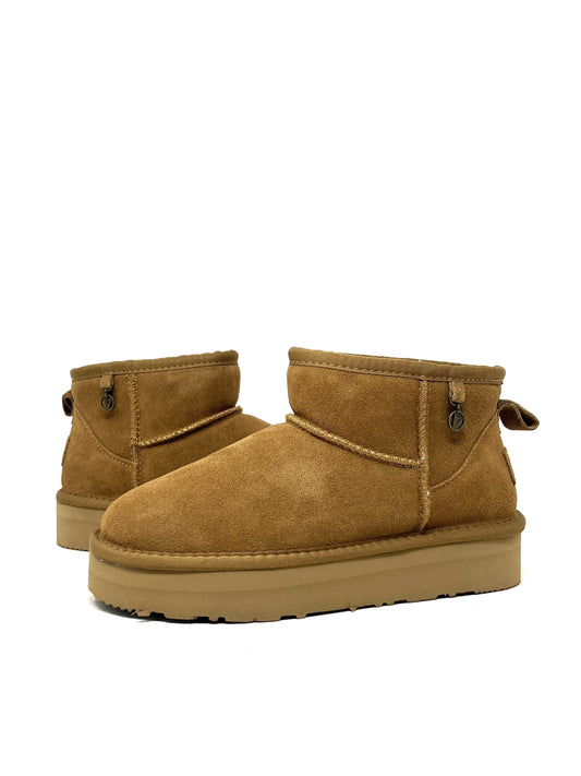 Scarponcino con pelo camoscio camel - 41121C