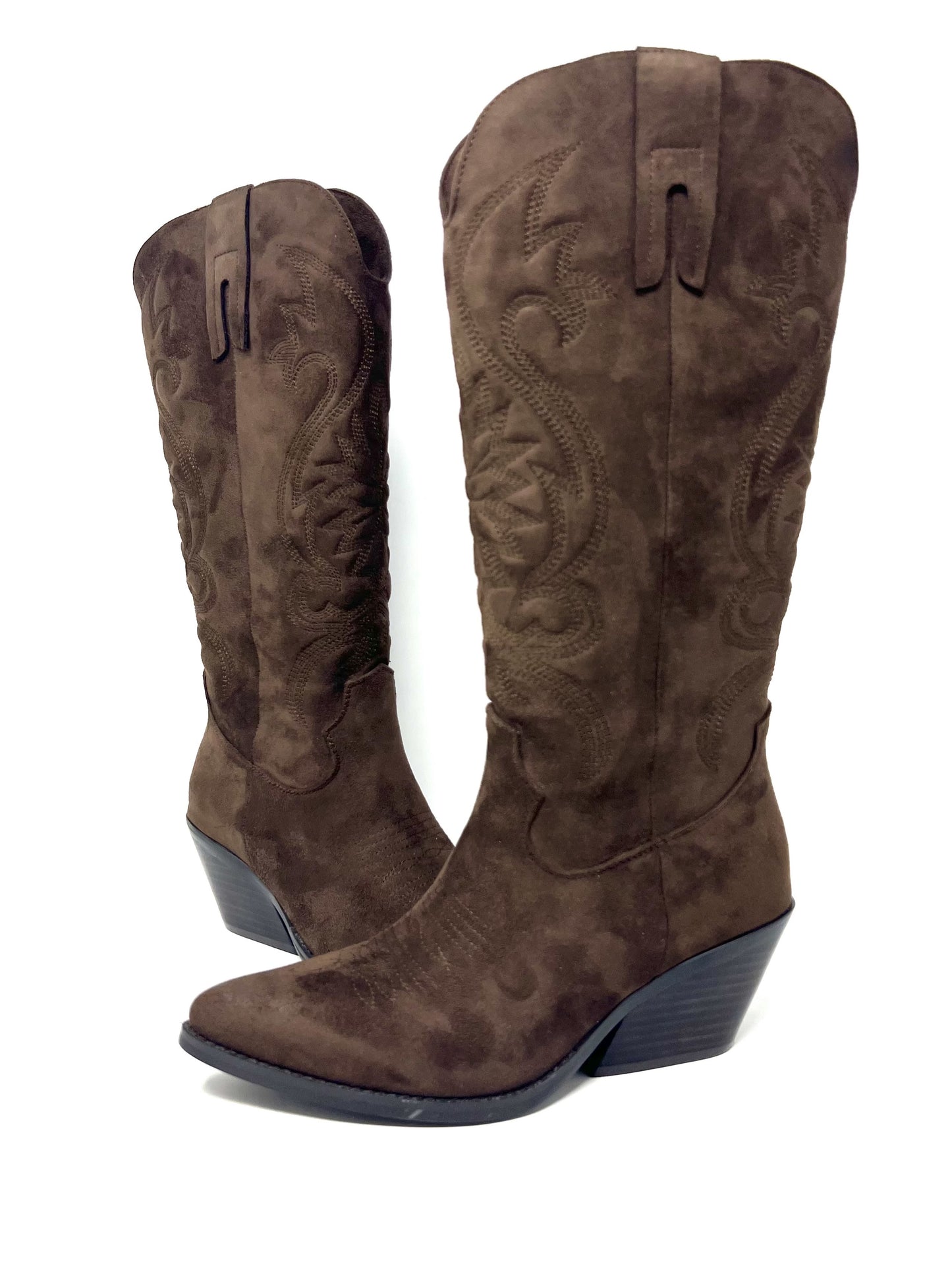 Texano con ricami caffè - GU329