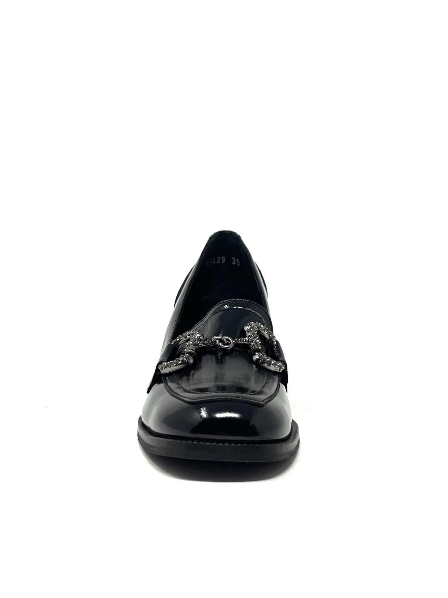 Mocassino con tacco largo acc. morsetto nappa - V5429