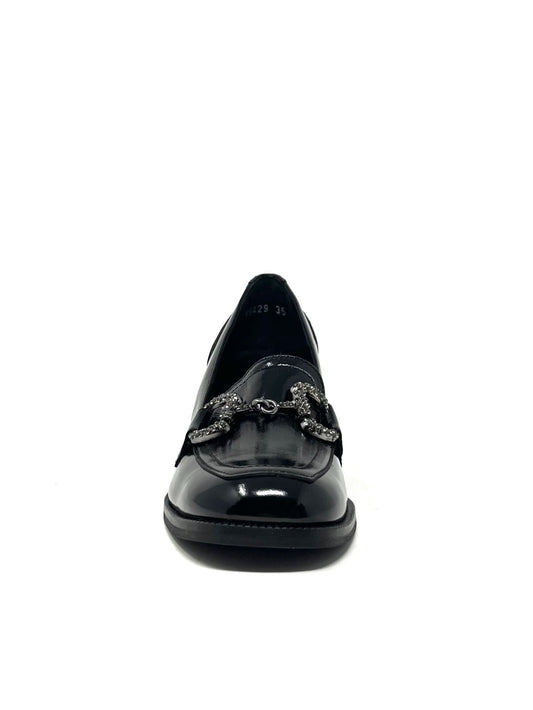 Mocassino con tacco largo acc. morsetto nappa - V5429