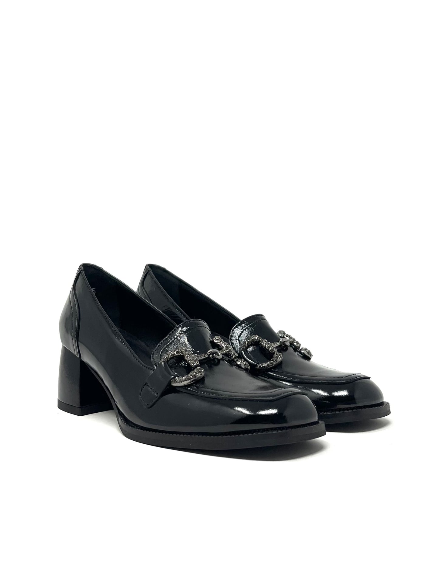 Mocassino con tacco largo acc. morsetto nappa - V5429