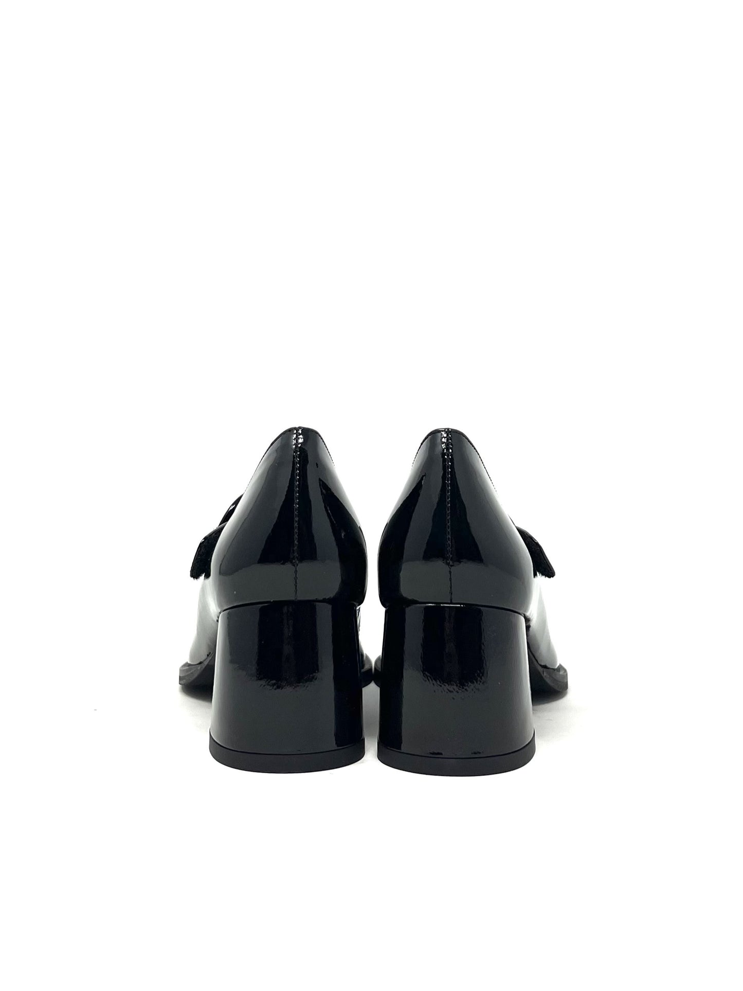 Decollete' tacco largo vernice nero - V5426