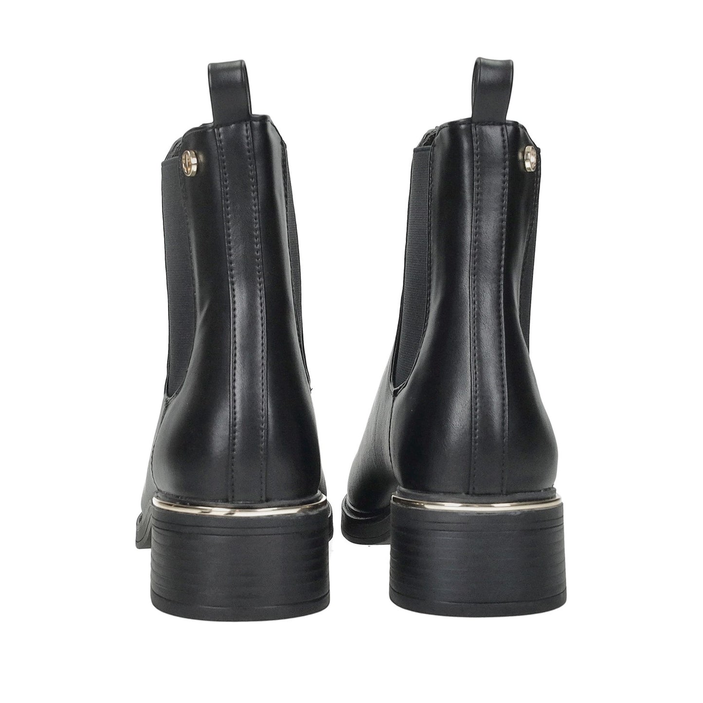 Stivaletto profilo dorato nero -2255B