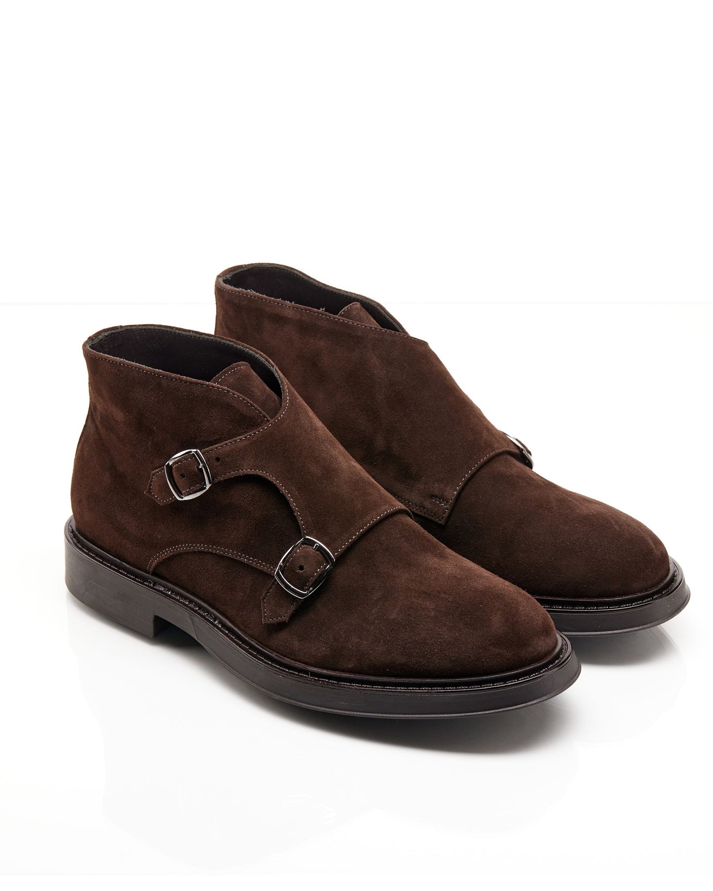 Desert boot con fibbie camoscio marrone t. moro -DOC18TM