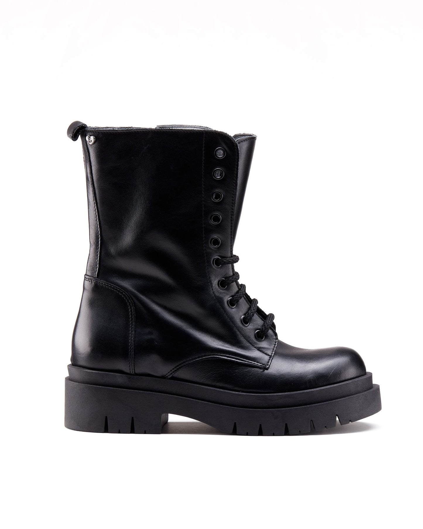 Anfibio in pelle nero fondo chunky - BVN2040
