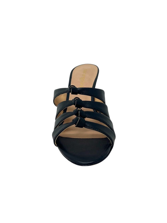 Sandalo a fasce tacco 7 cm nero - 47024SA