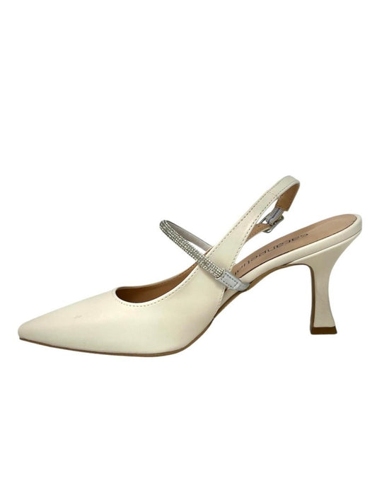 Decollete' slingback T7 con fascia strass colore burro - 8330BUR