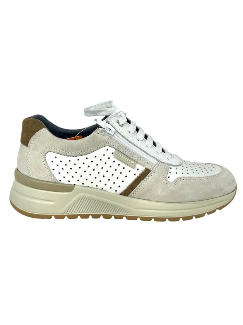 Sneakers uomo pelle bianco ghiaccio - V49904